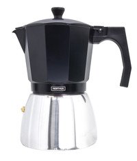 Cafetière italienne inox en zwart - induction 9 tasses