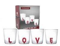 Verres avec lettres LOVE borosilicate 350ml - Set 4pcs
