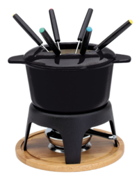 Service à fondue noir Ø17cm 6 pers